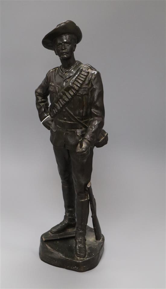 Boer War/Jameson Raid interest: A bronze figure of Leander Starr Jameson, inscribed Transvaal 1896, faults height 45cm